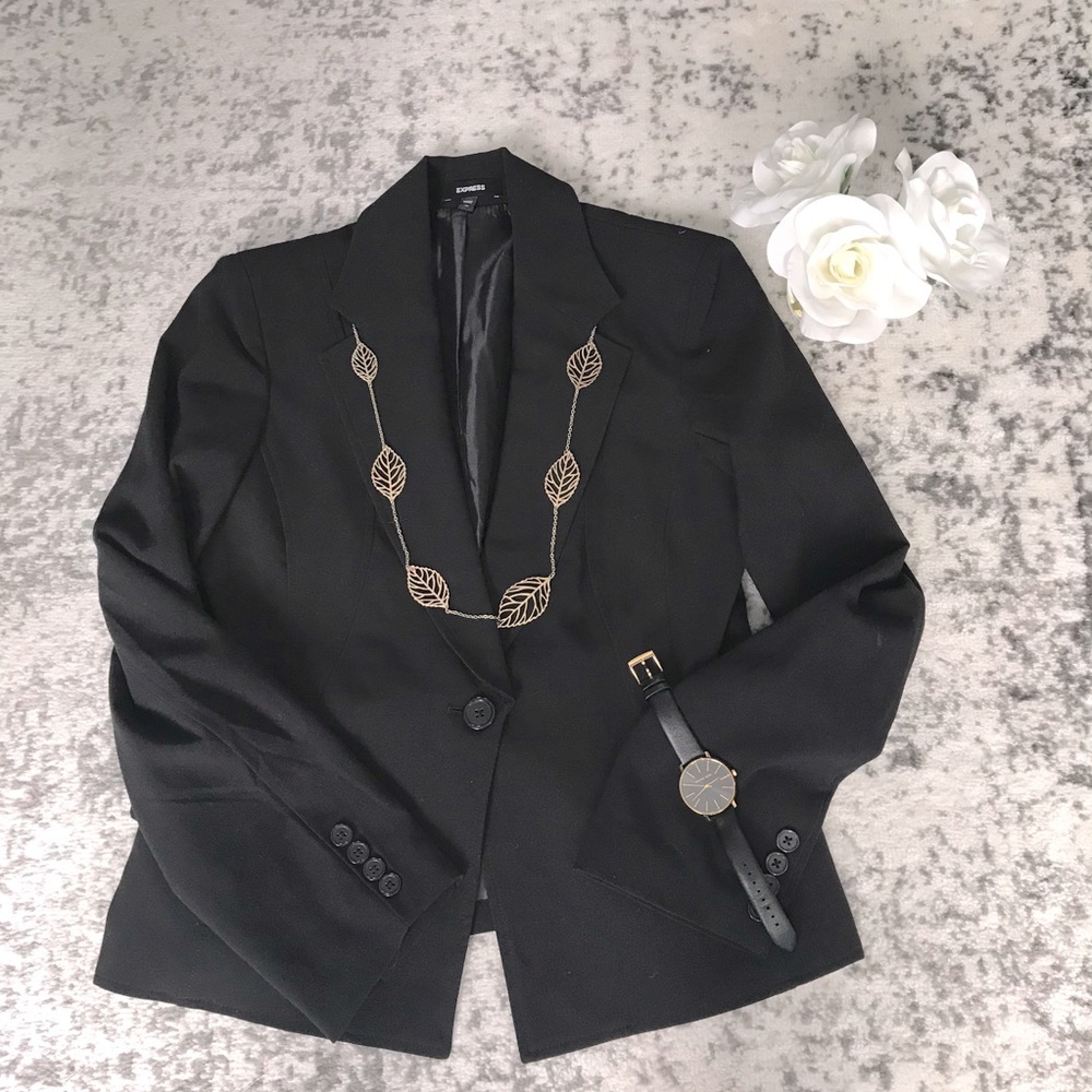 Express Black Single-Button Blazer